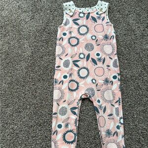 Cat & Jack Baby Girl Pink/Blue Floral One Piece Jumpsuit, Size 18 Months